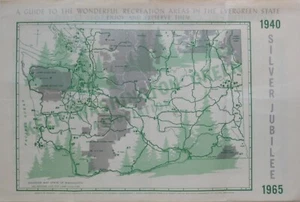 1965 KEEP WASHINGTON GREEN ASSOCIATION Silber Jubiläum Wald Straßenkarte Tischset - Bild 1 von 6