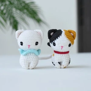 The Little Calico Kitten Crochet Handmade Gift - Little White Kitten Amigurumi - Picture 1 of 6