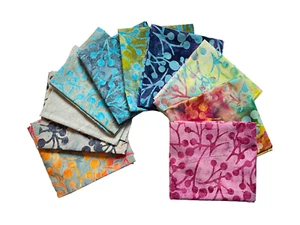 Batik Fat Quarter Bundle , Pack of 10 FQs,100% Cotton, Multi Colours, Cherries - Picture 1 of 12