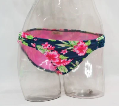 SO Blue Floral Shirred Hipster Bikini Bottom Swimwear Juniors' XS,L,XL #2121 - Image 1 of 3
