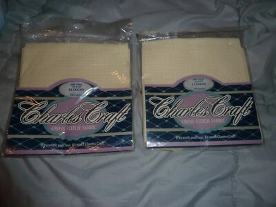 Charles Craft Silver Aida Cloth 11 Count 15" X 18"  Ivory  - 2 sealed packs - Image 1 of 2