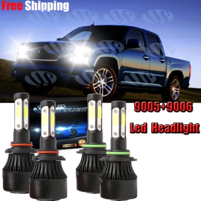 For Chevrolet Colorado 2004-2012 LED Headlights Kit Hi/Low Beam 6000K Bulbs 4pc - Image 1 of 4
