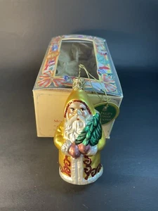 Signed Inge-Glas Golden Jacket 4” Santa Glass Ornament - Picture 1 of 14