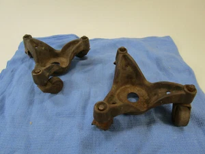 2 Antique Cast Iron 3 Wheel Stove Piano Casters Set Vintage Movers Industrial  - Picture 1 of 4