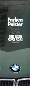 BMW 5er 518 520i 525i 528i Farben/Polsterbroschüre 1982 Modelljahr - Bild 1 von 1