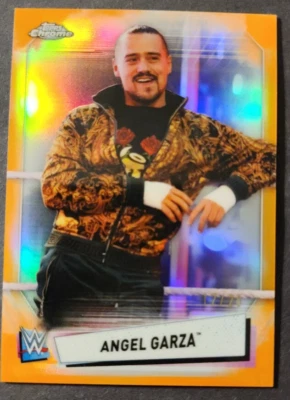 2021 Topps Chrome WWE Angel Garza Orange Refractor /25 – Rare SP Parallel - Image 1 of 3