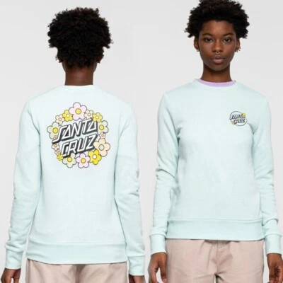 Женский топ SANTA CRUZ Crew. Ditsy Dot Crew. Размер 8. Скейтборд / серфинг чисто синий - Изображение 1 из 4