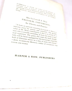THE MEANING OF PASTORAL CARE By Carroll A. Wise & John E. Hinkle HC DJ - Picture 1 of 3