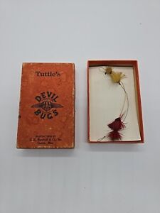 Two Tuttle's Fly Rod Devil Bugs in original large orange box on card