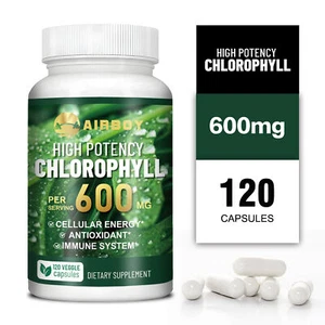 Chlorophyll Kapseln 600mg - Antioxidans, Immununterstützung, Haut & inneres Deodorant - Bild 1 von 12