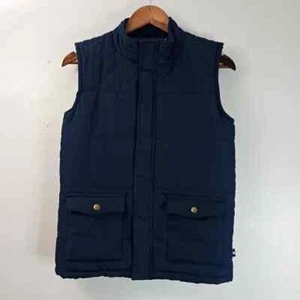 Crown & Ivy Puffer Vest Kids Size L Navy Blue Quilted Full Zip Spring Casual - Picture 1 of 7