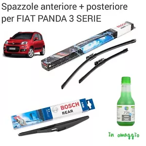 Kit spazzola tergicristallo anteriore posteriore Bosch per Fiat Panda dal 2012 - Foto 1 di 10