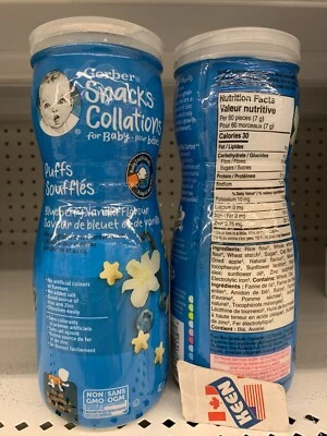 CANTIDAD:1), GERBER CANADA PUFFS, sabor a fruta, 8 meses + bocadillos para bebé 42 g, caducidad 2026DE05 Foto 1 de 4
