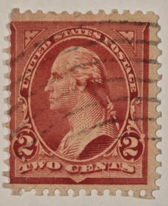 Scott 252, 2 Cent Washington, Type III with Dot below S of "Cents" BV $16.50 - Picture 1 of 4