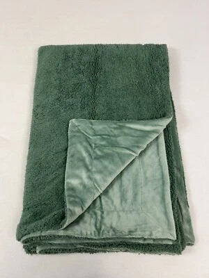 2x Edelzeit Lamm Plüsch Wendedecke Wohndecke XXL 170 x 220 cm Doppelpack, Grün - Bild 1 von 4