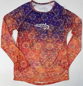 REEL LIFE Shirt Juniors Size Medium Fishing Outdoors Orange Purple Long Sleeve - Picture 1 of 8