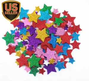 200Pcs Colorful Self Adhesive Star Shape Foam Glitter Stickers - Picture 1 of 1
