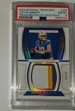 2022 National Treasures Patch Holo Gold Justin Herbert /10 Psa NM-MT 8
