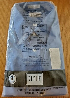 KETCH GENTLEMAN'S CUT OXFORD Long Sleeve Shirt 17" NECK 34/35" SLEEVE NEW! - Image 1 of 3