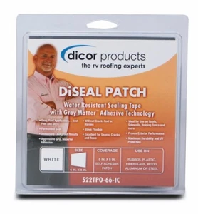 Dicor 522TPO-66-1C DiSeal Patch Water Resistant Sealing Tape, 6" x 6", White DAS - Bild 1 von 3