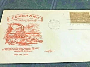 FDC OK Muskogee Oklahoma-5 Indian Tribes-Steamboat-Cherokee Removal 1948 cxl (P2 - Picture 1 of 4