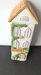 Hausförmige Spaghetti Pasta Kanister & Deckel Deko Keramik Gebäude Vintage Geschenk - Bild 1 von 11