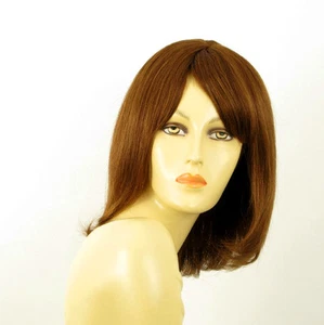 perruque femme 100% cheveux naturel châtain clair cuivré ref LISE  30 - Picture 1 of 9
