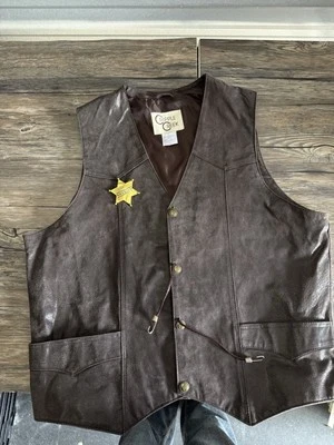 Cripple Creek Vest Large Brown 100% Genuine Soft Leather Western Motorcycle - Image 1 of 4