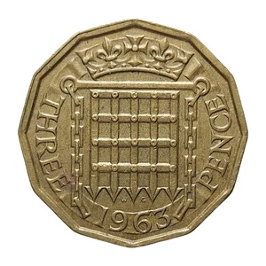 1963 Great Britain 3 Pence Coin Queen Elizabeth II UK Threepence Vintage Z2711 - Picture 1 of 4