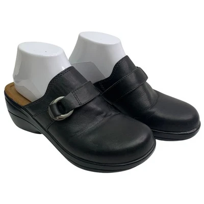 Zuecos sin cordones Naturalizer Lial 2 de cuero negro para mujer talla 8 sandalia cómoda Foto 1 de 4