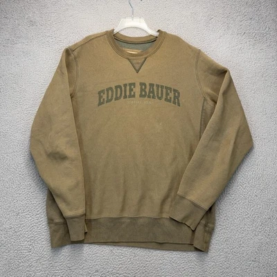Eddie Bauer Sport Shop Sudadera Para Hombre XL Alta Verde Manga Larga Cuello Redondo Vellón Foto 1 de 4