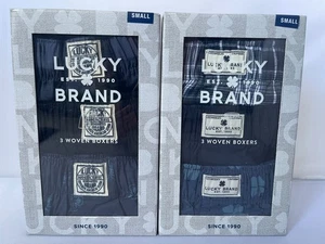Lucky Brand Herren GEWEBTE BOXERSHORTS 100 % Baumwolle 3er-Pack KLEIN NEU MIT ETIKETT SIE WÄHLEN - Bild 1 von 8