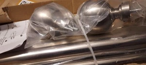 1 Zoll Doppelte Gardinenstange Verstellbar Satin Nickel Enden 48-84 Zoll - Bild 1 von 2