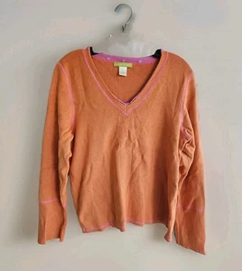 Sigrid Olsen Seidenmischung leichter Pullover orange Herbst Gr. XS - Bild 1 von 5