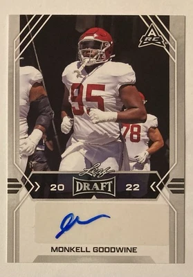 2022 Leaf Draft - Autographs Monkell Goodwine #BA-MG2 - Image 1 of 4