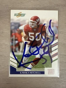 2007 Score Kawika Mitchell Signed Autographed Card NY Kansas City Chiefs - Picture 1 of 2