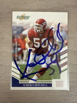 2007 Score Kawika Mitchell Signed Autographed Card NY Kansas City Chiefs - Image 1 of 2