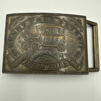 De colección Henry Ford Detroit Automóviles Latón Sólido Fairchild Cinturón Hebilla Año Disco Foto 1 de 4