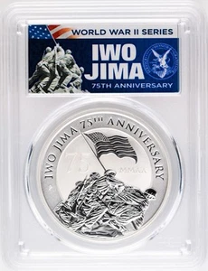 2020 $1 Iwo Jima 75th Anniversary 1oz Silver Coin PCGS MS70 First Day of Issue - Picture 1 of 2