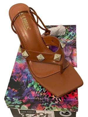 Cape Robbin Brown Blinged High Heel Sandals Gladiator Shoes Women's Size 10 New - Image 1 of 4