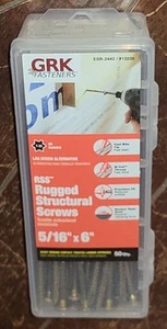Sujetadores GRK 50ct 5/16" x 6" RSS tornillos estructurales resistentes - ESR-2442/#12235 - Imagen 1 de 4