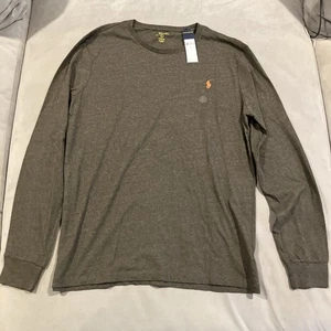 NWT - Polo Ralph Lauren - Olive Green Heather Long Sleeve T Shirt - Men's Large - Picture 1 of 4