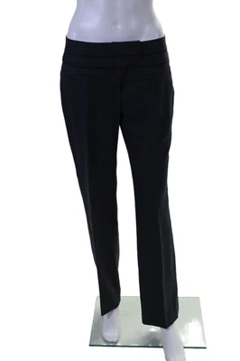 Pantalones de vestir Rachel Roy para mujer a rayas tiro medio pierna recta azul marino talla 8 Foto 1 de 4