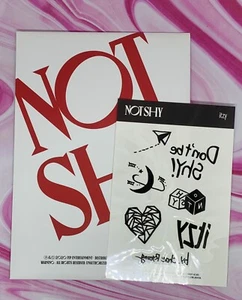 Itzy Not Shy Preorder Benefit Postcard Set + Chaeryeong Temporary Tattoo Sheet - Picture 1 of 7