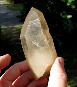 Natural Smoky Citrine Quartz Crystal Point Brazil Mined Lemurian Crystal 378g - Picture 1 of 4
