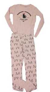Old Navy Girls Cat Themed Pink Pajama Set Long Sleeves & Pants Size 10 - Picture 1 of 5