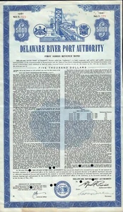 DELAWARE RIVER PORT AUTHORITY USD 5,000 dd 1969 - Picture 1 of 1