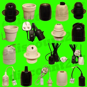 CE CERTIFIED ES E27 EDISON Light Bulb Socket LED Lamp Holder Fitting UK SELLER. - Picture 1 of 34