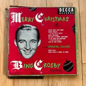 BING CROSBY Merry Christmas 4x 45 BOX SET (Decca) 1950 ANDREWS SISTERS complete - Picture 1 of 6