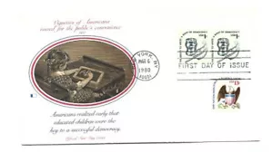 1811 1c Inkwell & Quill coil pair Fleetwood FDC - Picture 1 of 1